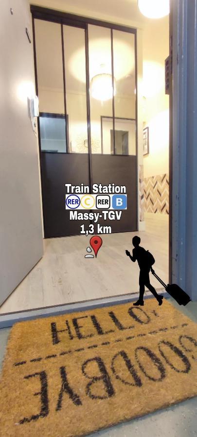 T4 Massy TGV: Spacious Family Apartment with Terrace Exterior photo